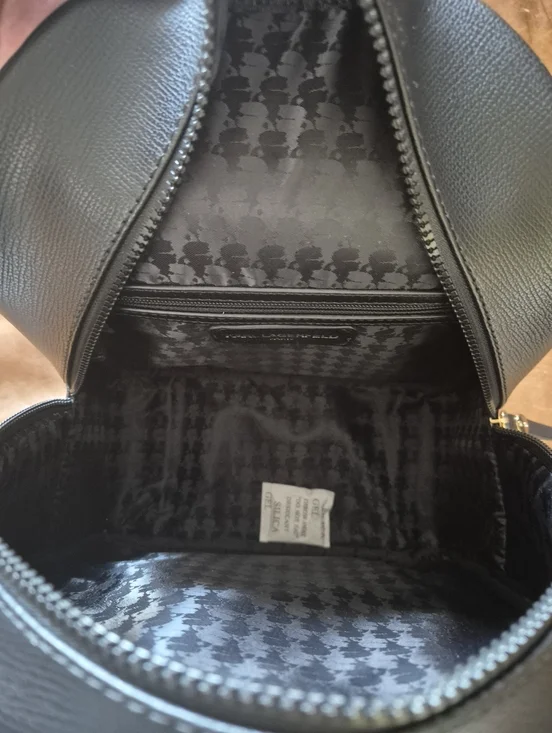 Karl Lagerfeld Paris Black  Backpack with Logo Straps and Charm Accents - Picture 12 of 16